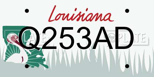 Q253AD Louisiana License Plate