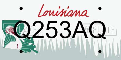 Q253AQ Louisiana License Plate