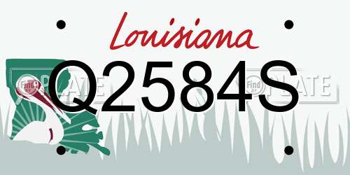 Q2584S Louisiana License Plate