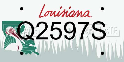 Q2597S Louisiana License Plate
