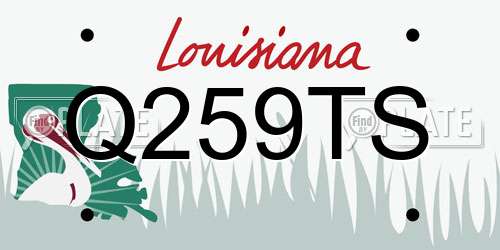 Q259TS Louisiana License Plate