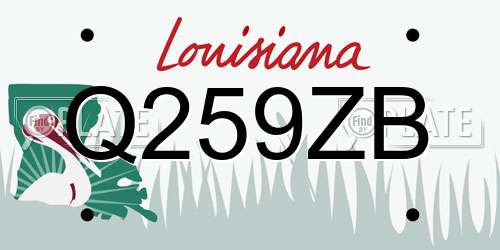 Q259ZB Louisiana License Plate