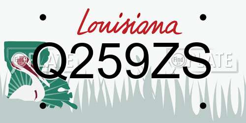 Q259ZS Louisiana License Plate