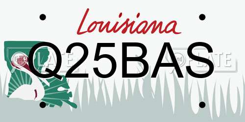 Q25BAS Louisiana License Plate