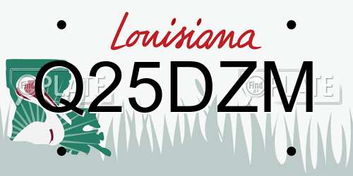Q25DZM Louisiana License Plate