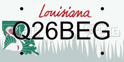 Q26BEG Louisiana License Plate