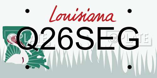 Q26SEG Louisiana License Plate