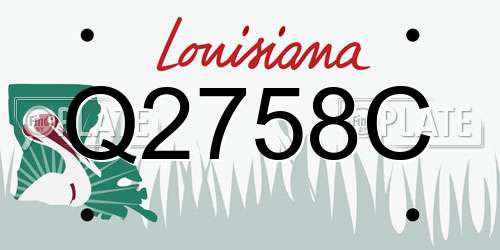 Q2758C Louisiana License Plate