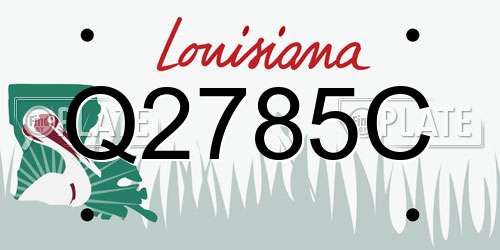 Q2785C Louisiana License Plate