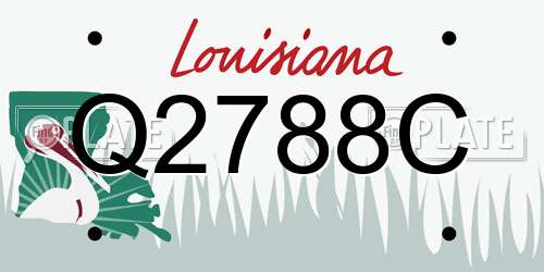 Q2788C Louisiana License Plate