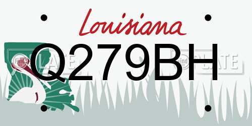 Q279BH Louisiana License Plate
