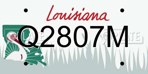 Q2807M Louisiana License Plate