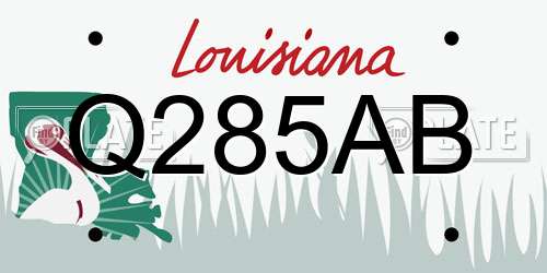 Q285AB Louisiana License Plate