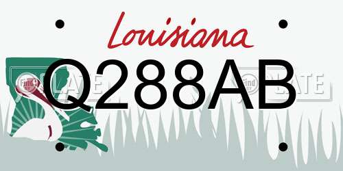 Q288AB Louisiana License Plate