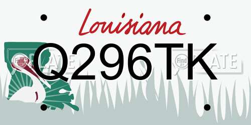 Q296TK Louisiana License Plate