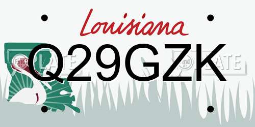 Q29GZK Louisiana License Plate