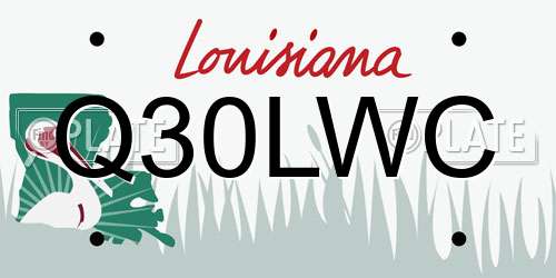Q30LWC Louisiana License Plate