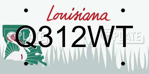 Q312WT Louisiana License Plate