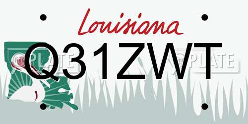Q31ZWT Louisiana License Plate