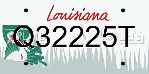 Q32225T Louisiana License Plate