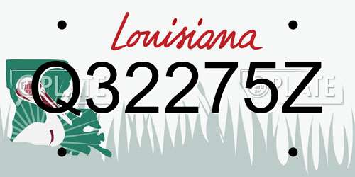 Q32275Z Louisiana License Plate