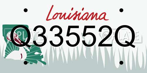 Q33552Q Louisiana License Plate