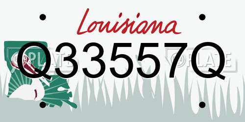 Q33557Q Louisiana License Plate