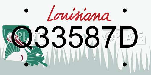 Q33587D Louisiana License Plate