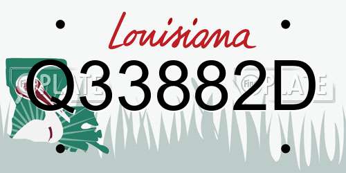 Q33882D Louisiana License Plate