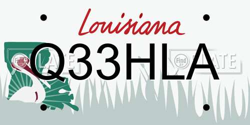 Q33HLA Louisiana License Plate