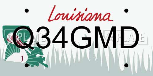 Q34GMD Louisiana License Plate