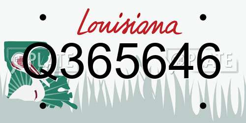 Q365646 Louisiana License Plate