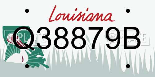 Q38879B Louisiana License Plate