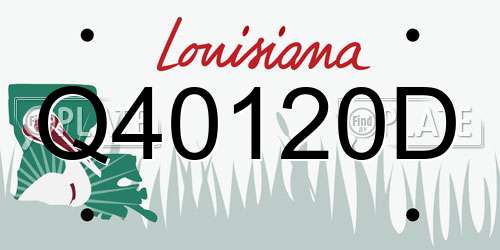 Q40120D Louisiana License Plate