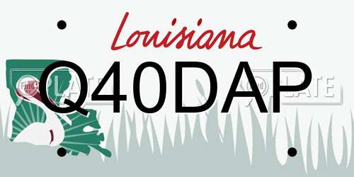 Q40DAP Louisiana License Plate