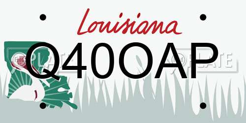 Q40OAP Louisiana License Plate