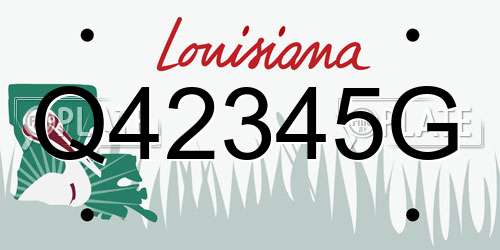 Q42345G Louisiana License Plate