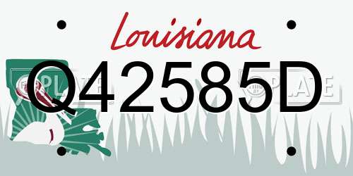 Q42585D Louisiana License Plate