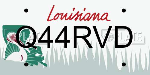 Q44RVD Louisiana License Plate