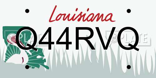 Q44RVQ Louisiana License Plate