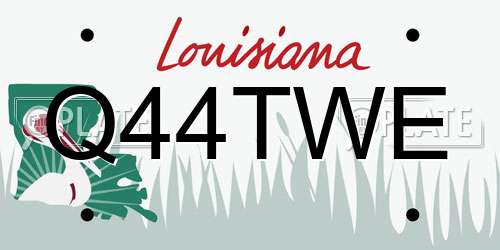 Q44TWE Louisiana License Plate