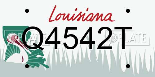 Q4542T Louisiana License Plate