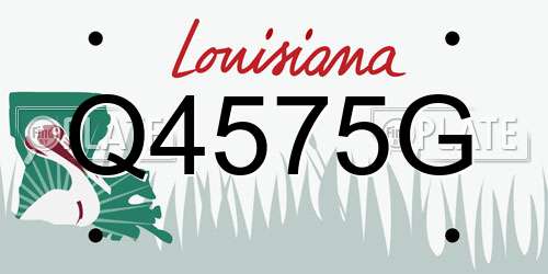 Q4575G Louisiana License Plate