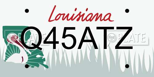 Q45ATZ Louisiana License Plate