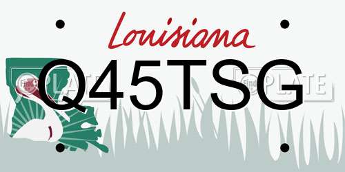 Q45TSG Louisiana License Plate