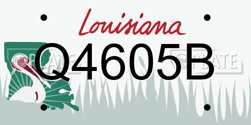 Q4605B Louisiana License Plate