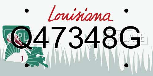 Q47348G Louisiana License Plate