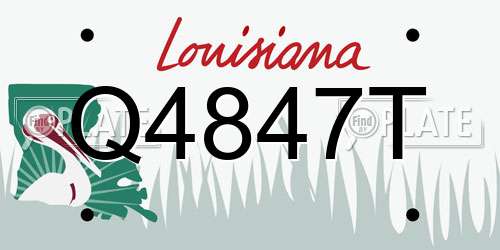 Q4847T Louisiana License Plate
