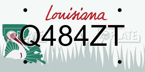 Q484ZT Louisiana License Plate
