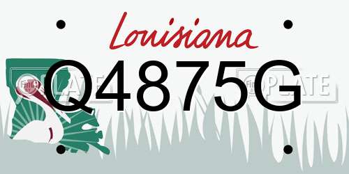 Q4875G Louisiana License Plate